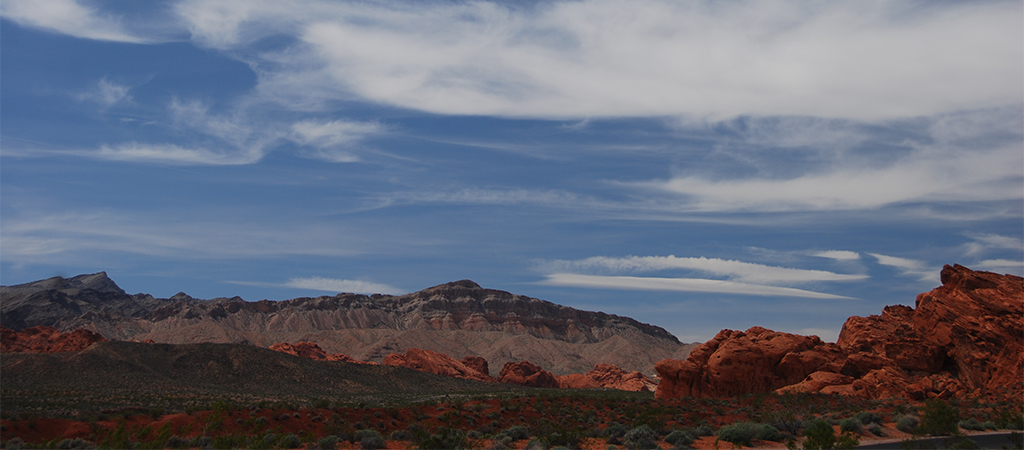 RV travels through Valley of Fire