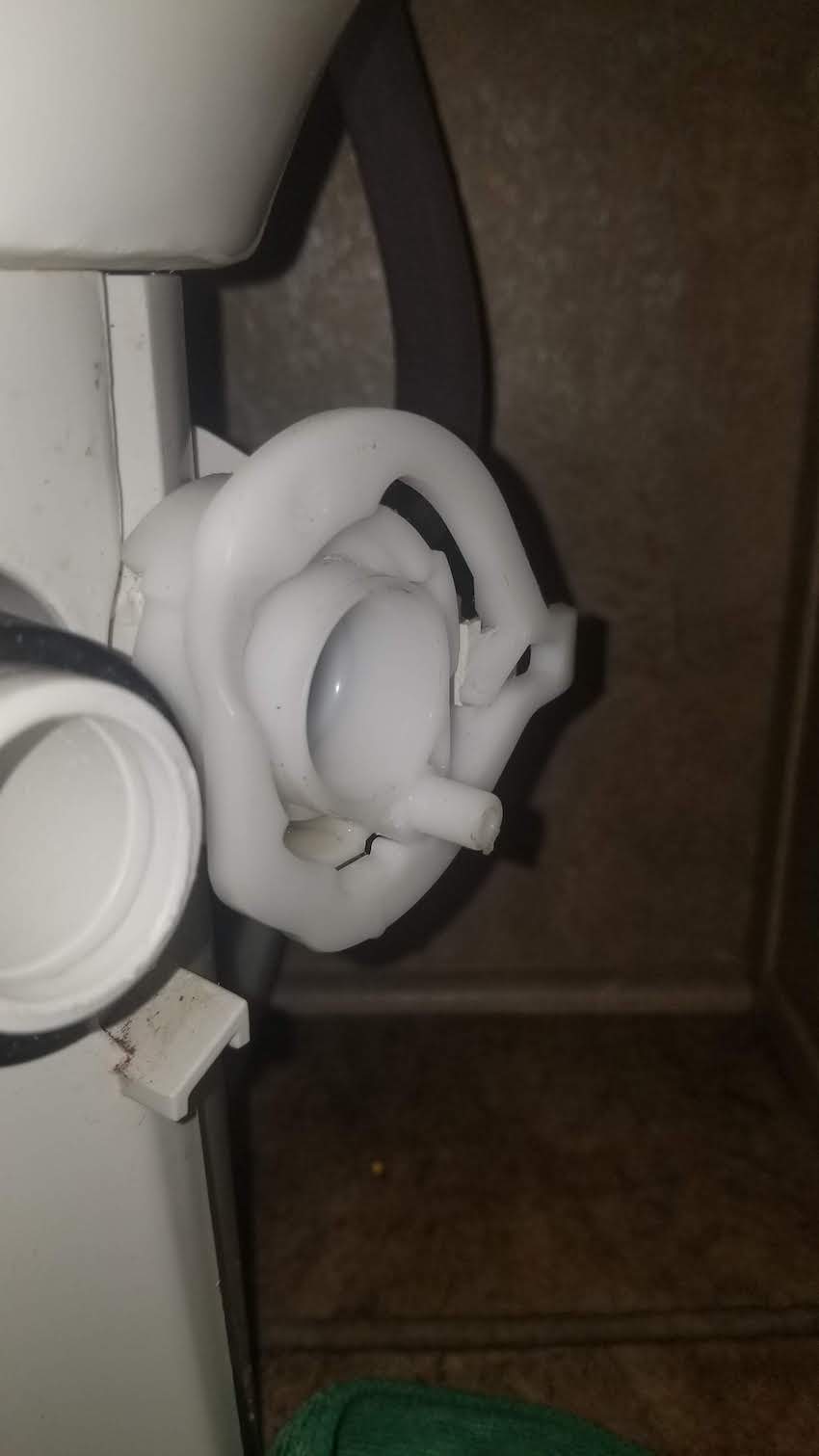RV toilet inlet valve leaking